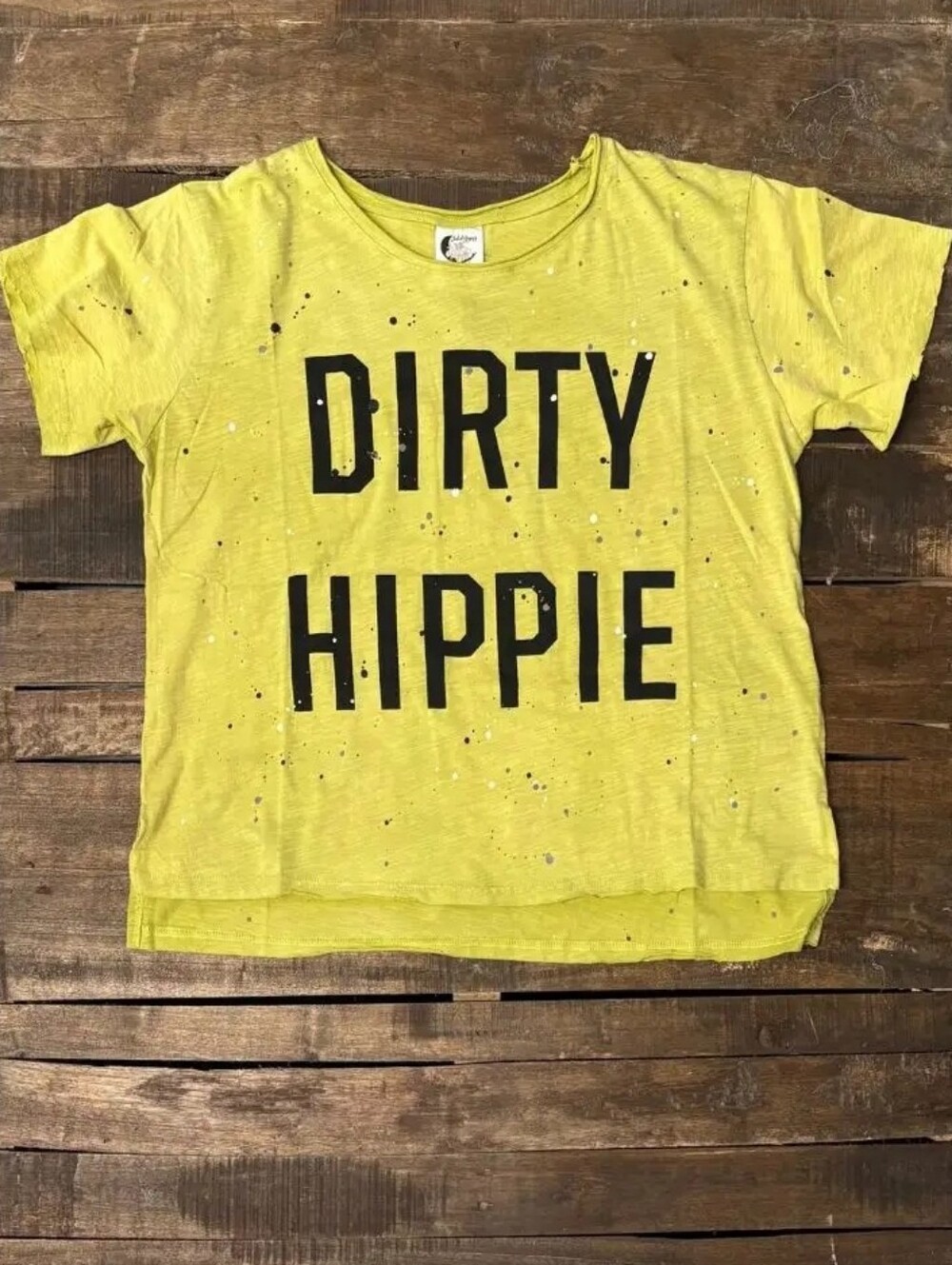 #1712 Jaded Gypsy Dirty Hippie Tee - Chartreuse